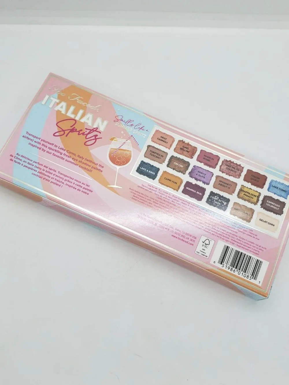 Too Faced Italian Spritz Lake Como Cocktail Inspired Eyeshadow Palette New
